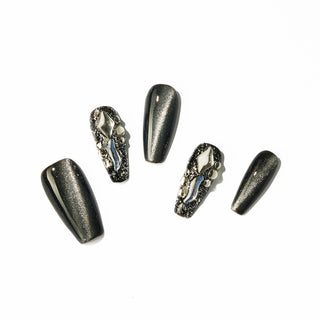 Black Galaxy Press On Nails