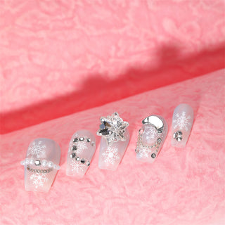 Shiny Snow Press On Nails