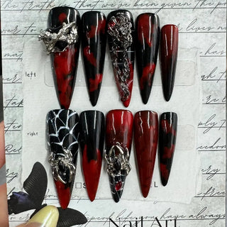 New Arrival 3D Metal Gem Spider Handmade Press-on Nails