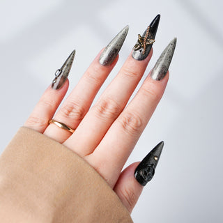 Bronze Angel Bat Press-on Nails